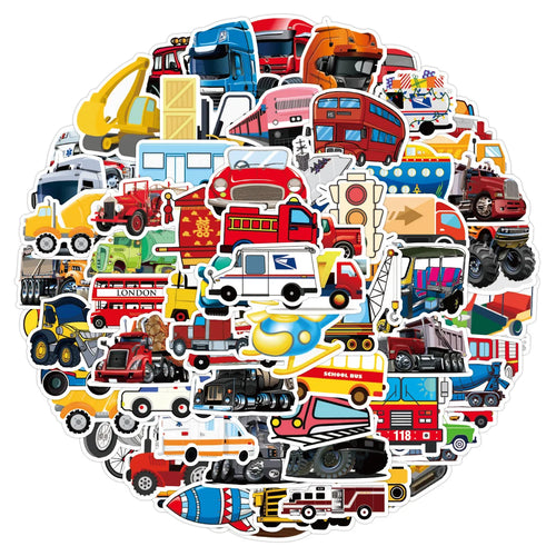 10/30/50/100Pcs Children's Truck Car Stickers For Suitcase Skateboard Laptop Luggage Fridge Phone Car Styling Sticker