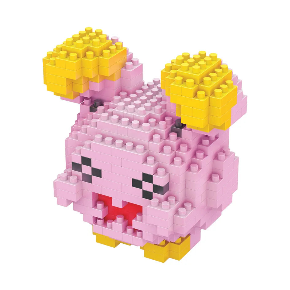 DIY Pokemon Blocks Small Cartoon Mini Building Block Pikachu Charizard Eevee Mewtwo Anime Assemble Action Model Dolls Toys