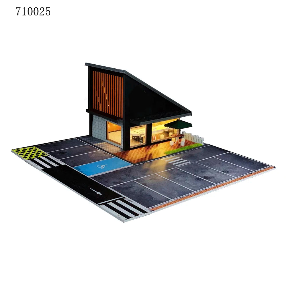 GFans NEW 1:64 Scale Diorama Car Garage Model Parking Lot for Display Gifts Scene Collection Display Car Assembly Scenes Toy