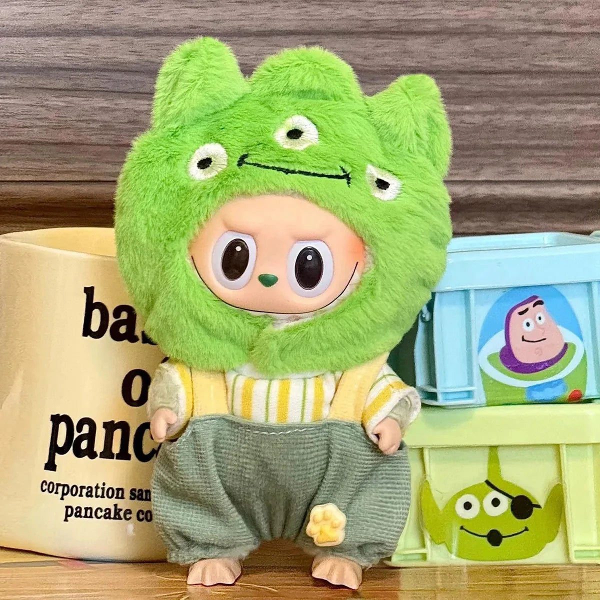 17 cm labubu clothes Cute Mini Plush Doll Blue Hooded Plush Cartoon Clothes for Labubu  Dolls Outfit Accessories Clothing Gift