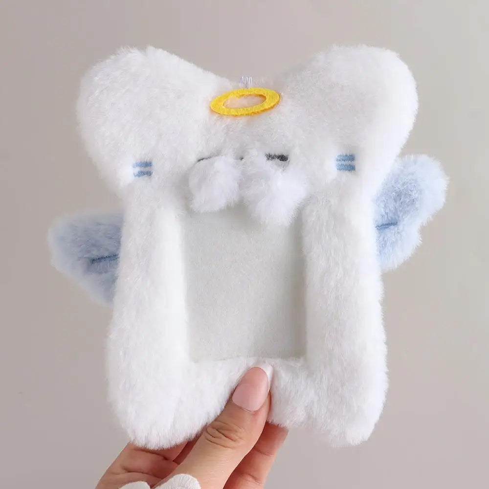 Cute Bag Keychain Plush Photocard Case Cartoon Bag Keychain Fox Photocard Case Idol Photos Protective Cover Student Card Holder