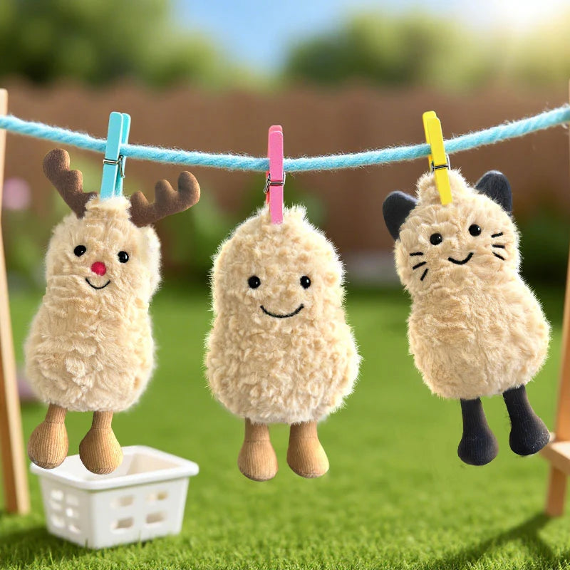 12cm Halloween Fun Cat Peanut Plush Toy Soft Creative Dolls Cute Cartoon Stuffed Cat Elk Doll Funny Kids Christmas Birthday Gift