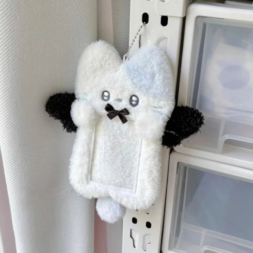 Cute Plush Photocard Case Student Card Holder Cartoon Fox Photocard Case Idol Photos Protective Cover Bag Keychain