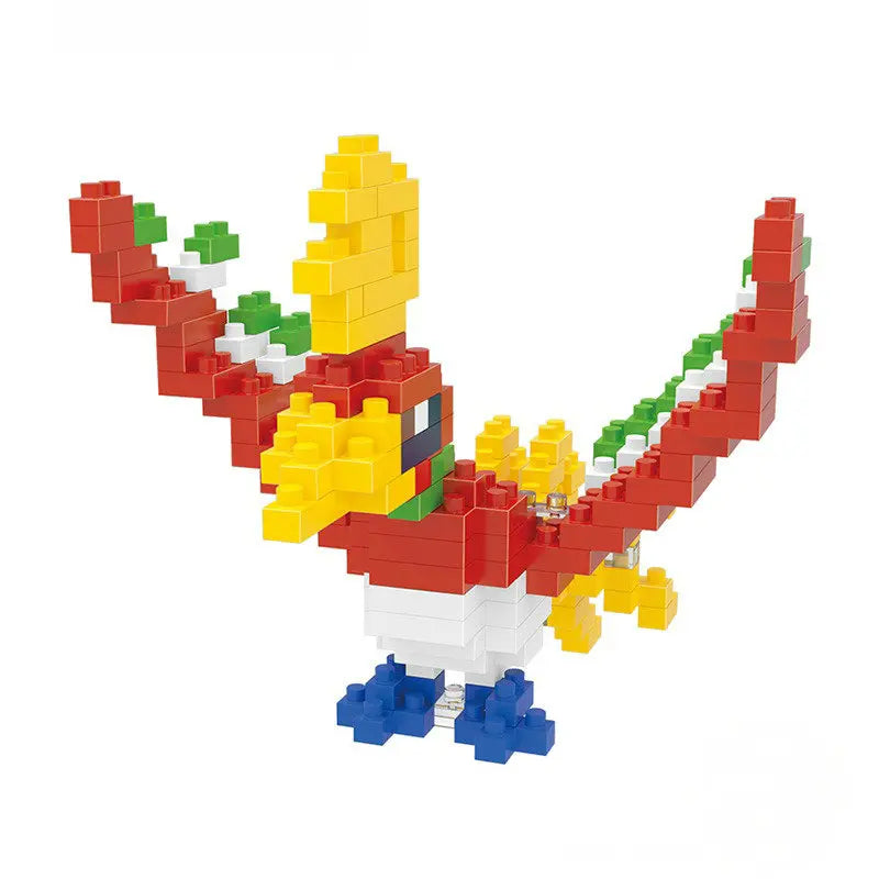 DIY Pokemon Blocks Small Cartoon Mini Building Block Pikachu Charizard Eevee Mewtwo Anime Assemble Action Model Dolls Toys