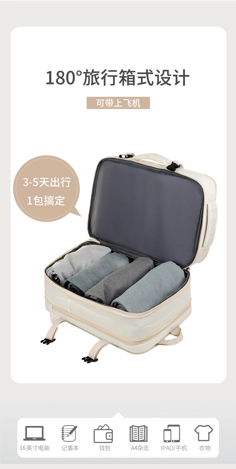 New Airplane-Specific Backpack, Boarding Hand Luggage Backpack, Airplane Travel Laptop Backpack, Student Backpack, Unisex Backpack, Short-Distance Business Trip