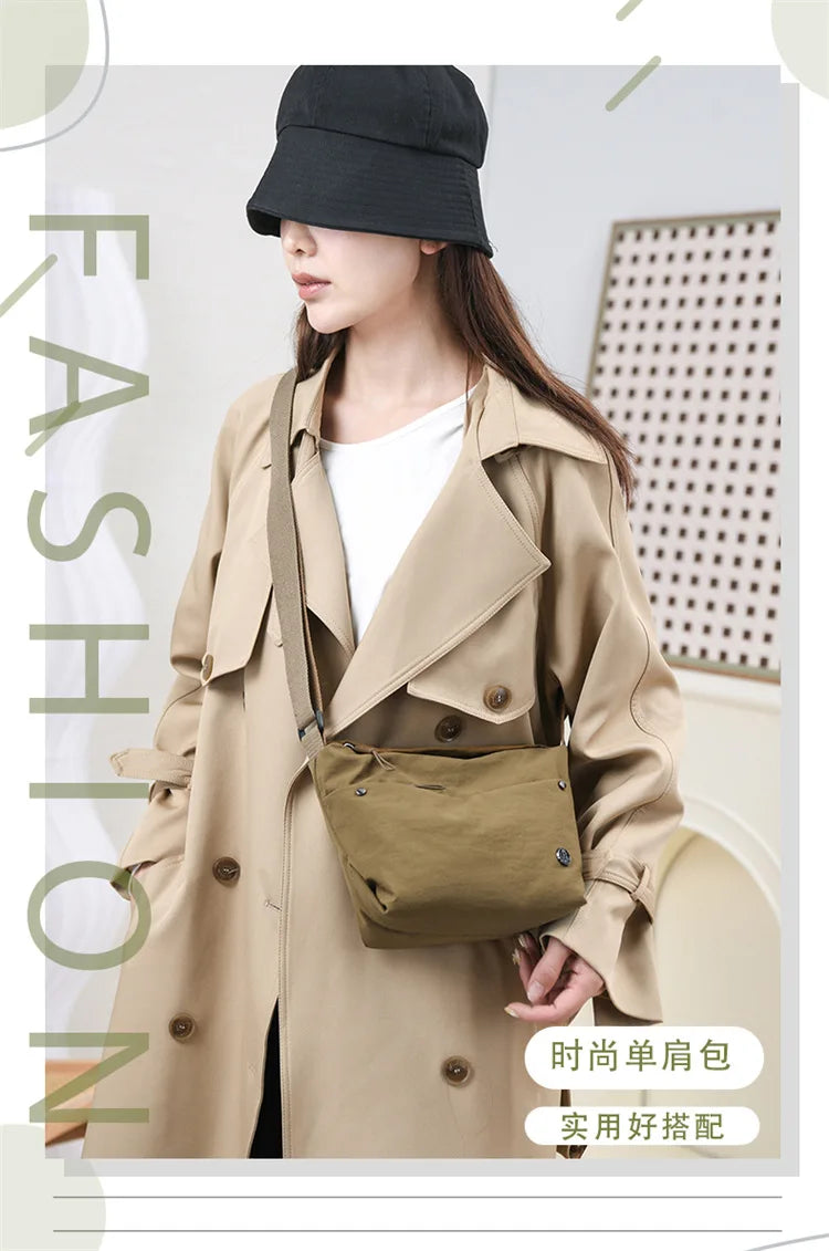 Ultra-light Nylon Crossbody Bag for Women Adjustable Wide Strap Lightweight Women's Bag Zipper Closure Stylish Messenger Bag