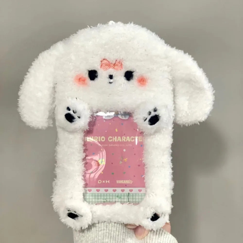 Cartoon Cute Plush Photocard Case Cartoon Bag Keychain Fox Photocard Case Student Card Holder Idol Photos Protective Cover