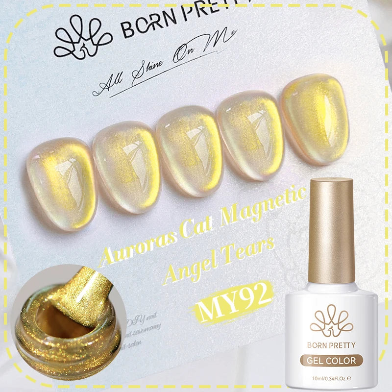 BORN PRETTY 10ml Pink Water Light Cat Magnetic Gel Polish Spaking Glitter UV LED Soak Off Gel Varnish Crystal DIY Manicure