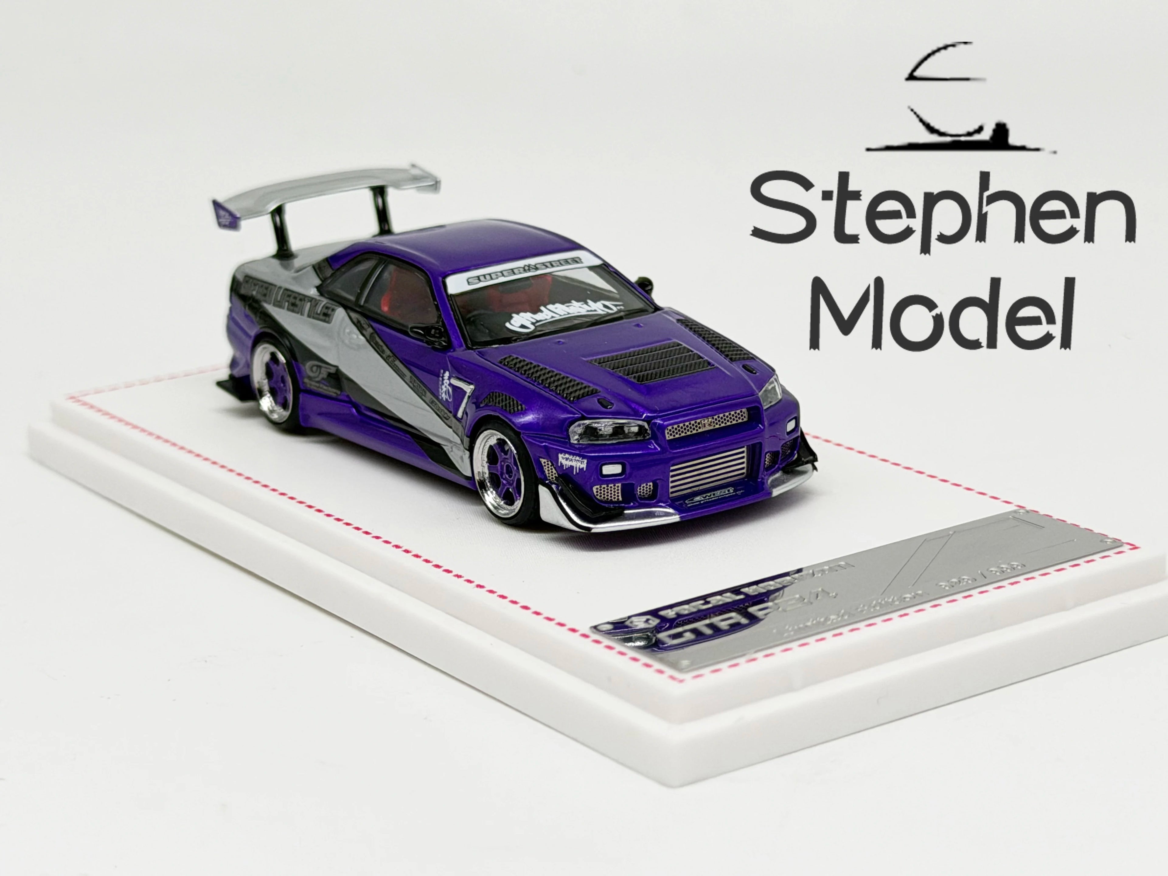 Focal Horizon FH 1:64 Skyline R34 Ryohe's Gifted Violet Storm Diecast Model Car