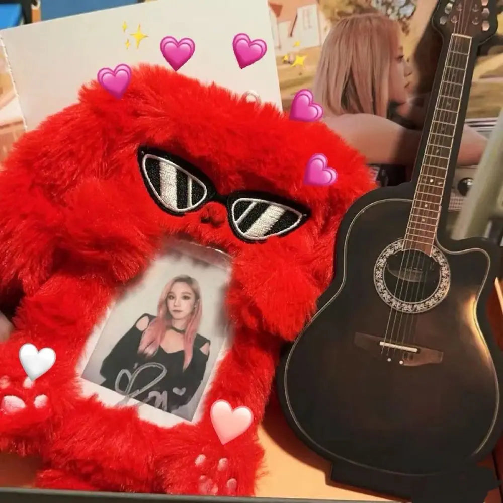 Cartoon Cute Plush Photocard Case Cartoon Bag Keychain Fox Photocard Case Student Card Holder Idol Photos Protective Cover