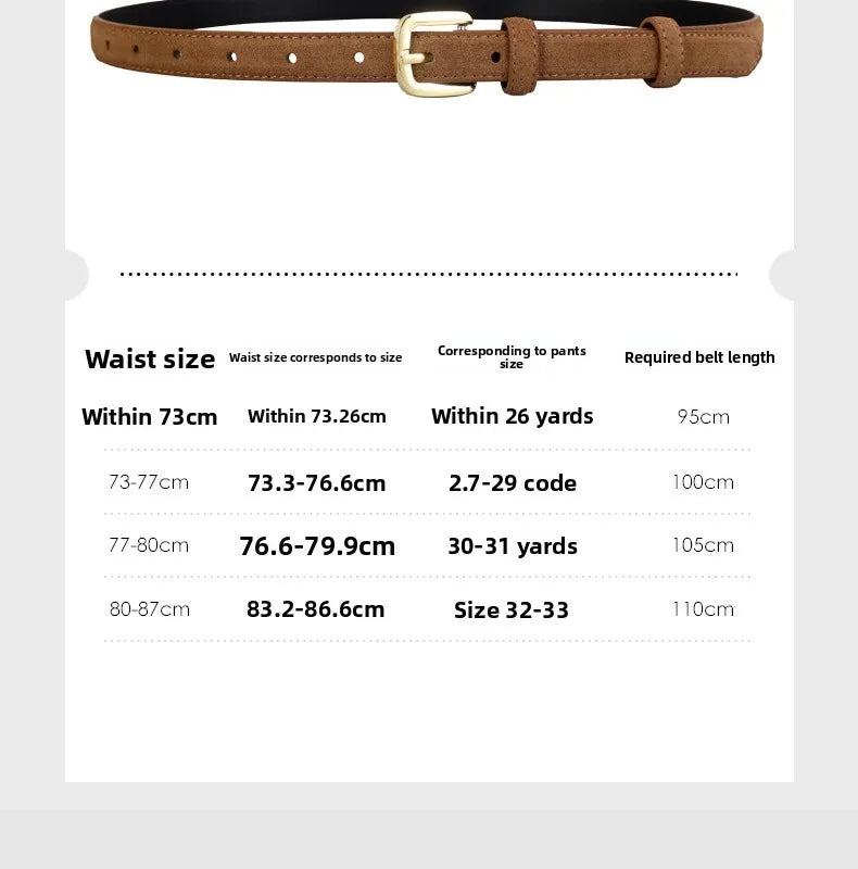 Women Luxury Design Suede Leather Belt Casual Versatile Business Waist Strap Trendy Trouser Dress Belts Gifts