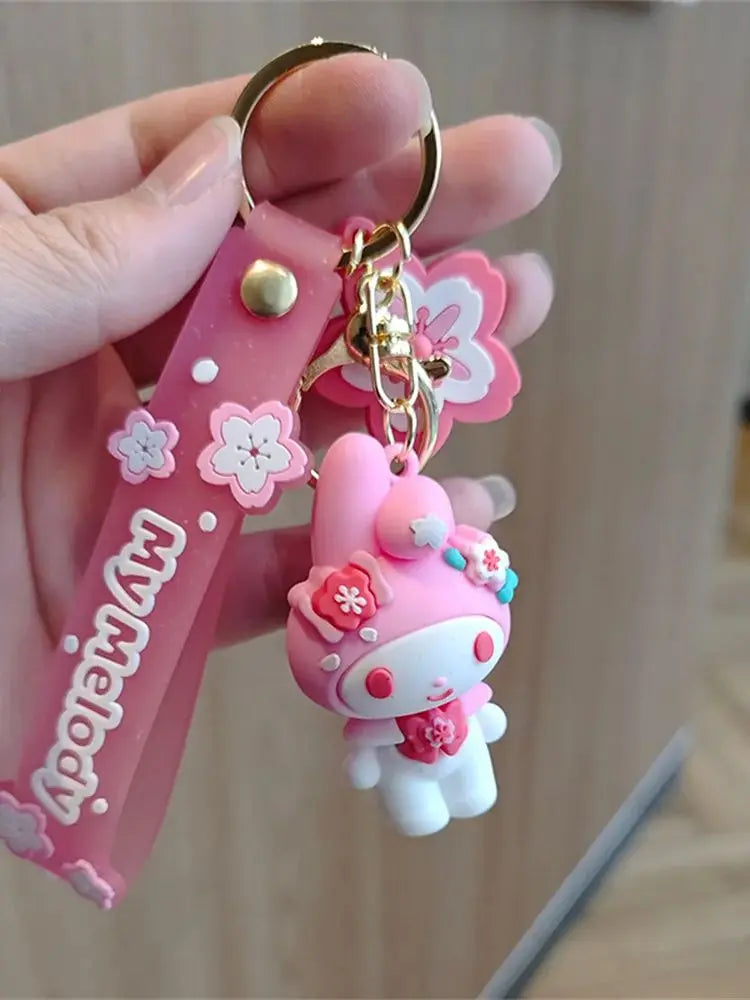 Sakura Sanrio Key Chain Kuromi Melody Key Chain Doll Schoolbag Pendant