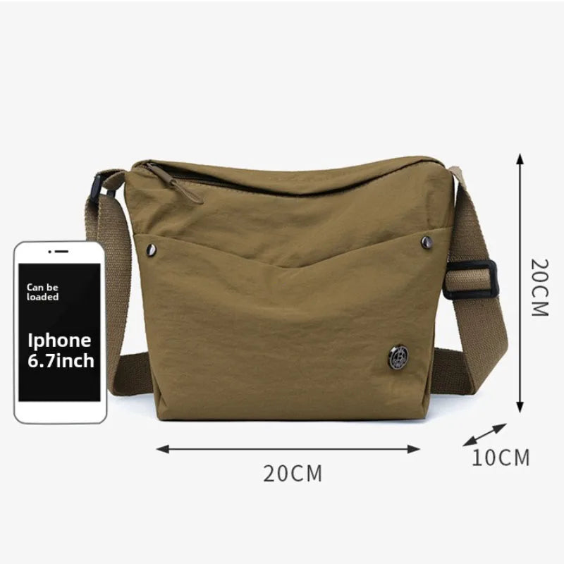 Ultra-light Nylon Crossbody Bag for Women Adjustable Wide Strap Lightweight Women's Bag Zipper Closure Stylish Messenger Bag