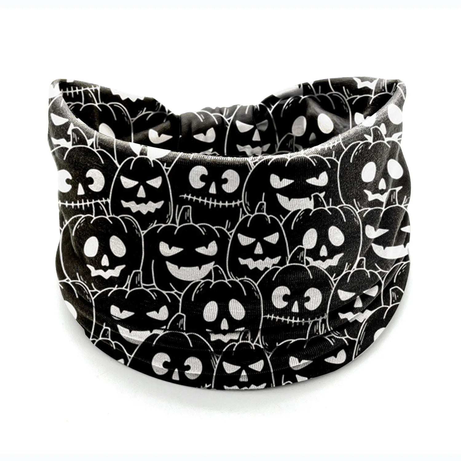 Halloween Headbands For Women Wide Turban Dress Up Costume Headwraps Pumpkin Spider Web Bad Skeleton Hair Band