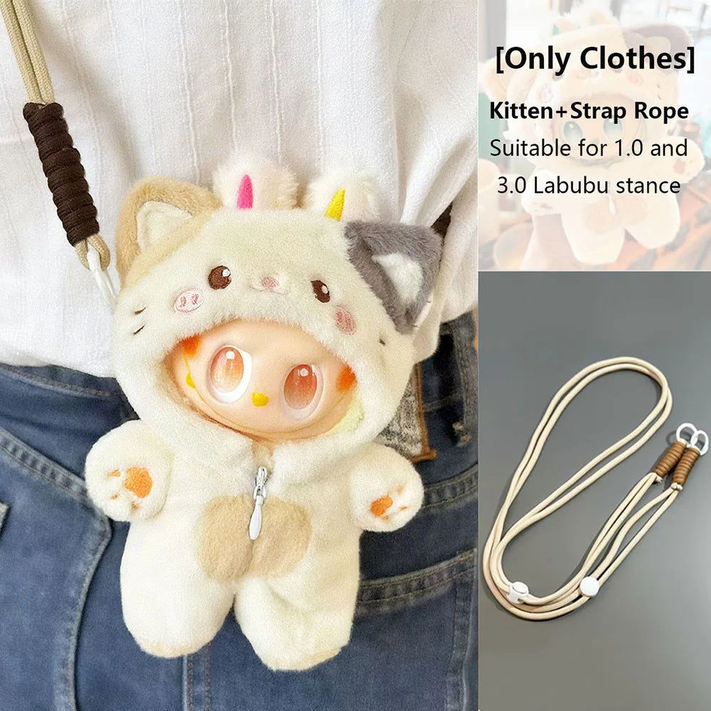 Only Clothes For 15-17cm Labubu Animal Elephant Cute Cat Clothes Set for 15-17cm Labubu Doll Clothes Accessories