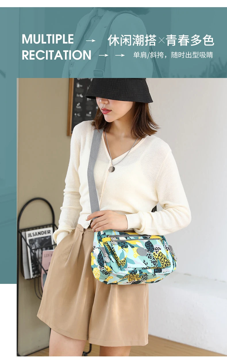 Women Shoulder Bag Handbag Nylon Waterproof  CrossBody Bag Ladies Messenger Bag