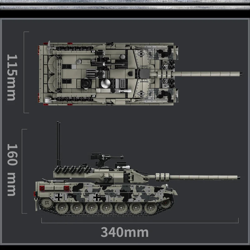 World War 2 WW2 Army Military Soldiers SWAT Leopard 2A7 Main Battle Tank Assemble Building Blocks Bricks Children's Toys Gift