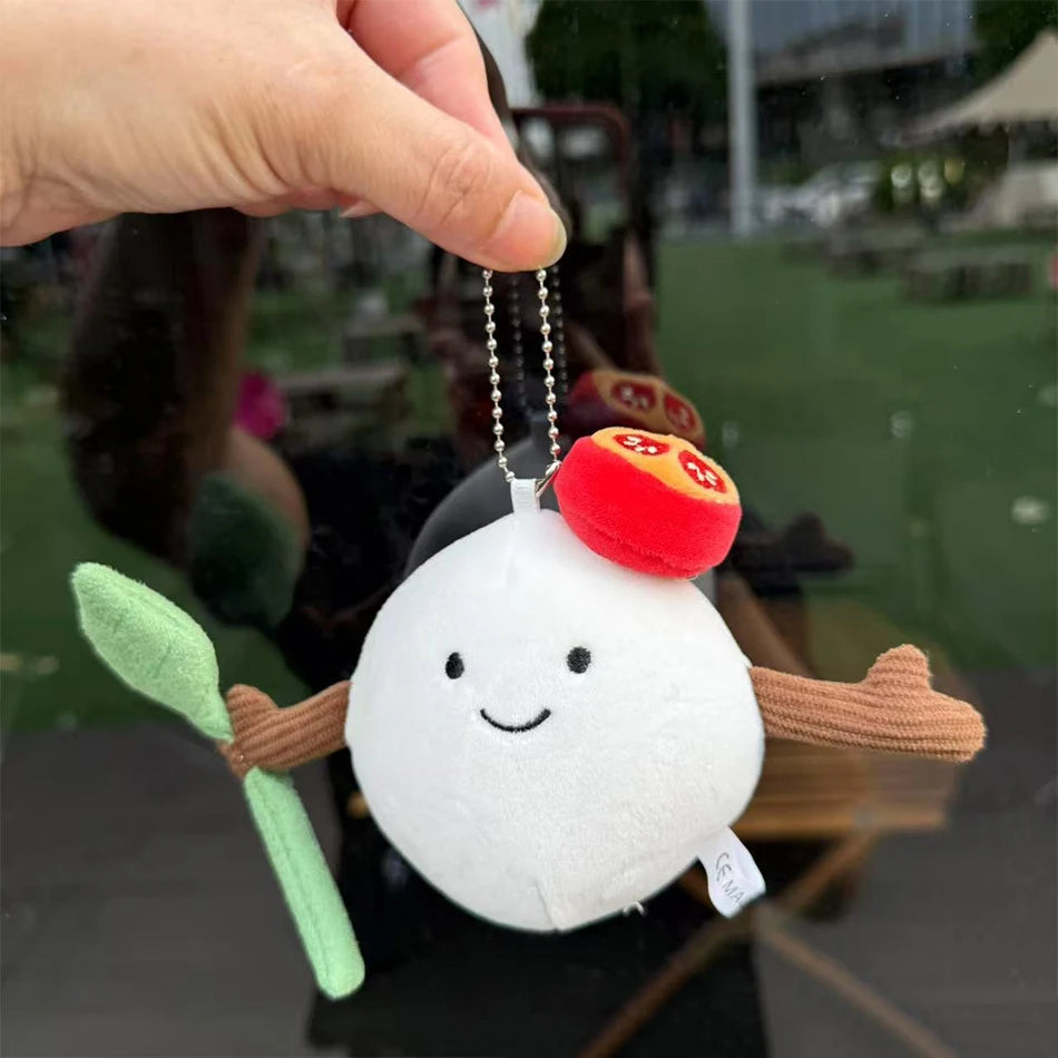 2025 Peach Pear Cherry Plush Doll Smiling Face Fruit Series Home Bedroom Decoration Pet Interactive Toy Birthday Gift