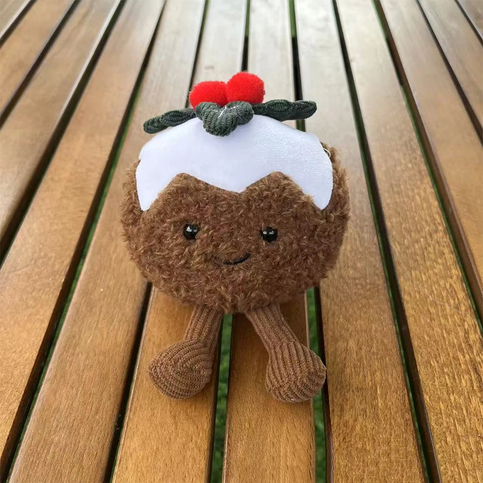 2025 Peach Pear Cherry Plush Doll Smiling Face Fruit Series Home Bedroom Decoration Pet Interactive Toy Birthday Gift