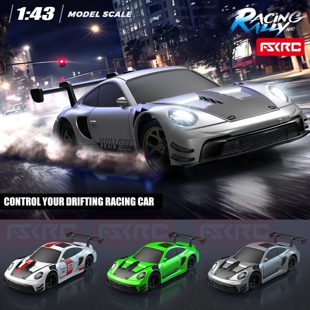 HBToys 1:43 Scale RC Car Simulation Racing Model Dual-Body Dual-Tire Version 2.4G 4WD ESP Gyro Drift Car for Toy Hobbies
