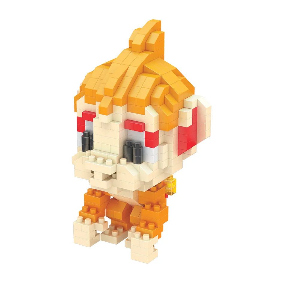 DIY Pokemon Blocks Small Cartoon Mini Building Block Pikachu Charizard Eevee Mewtwo Anime Assemble Action Model Dolls Toys