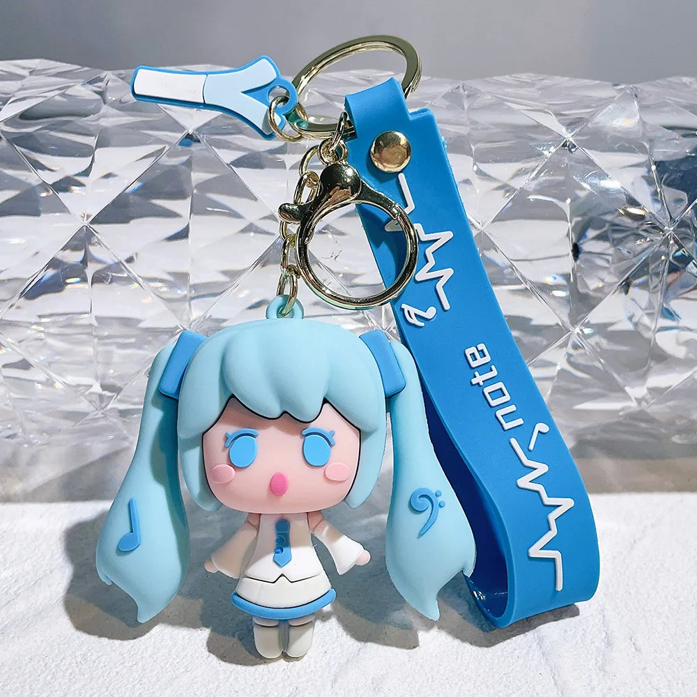 Hatsune Keychain Creative Cartoon Beauty Doll Bag Pendant Car Key Chain Ring Gift