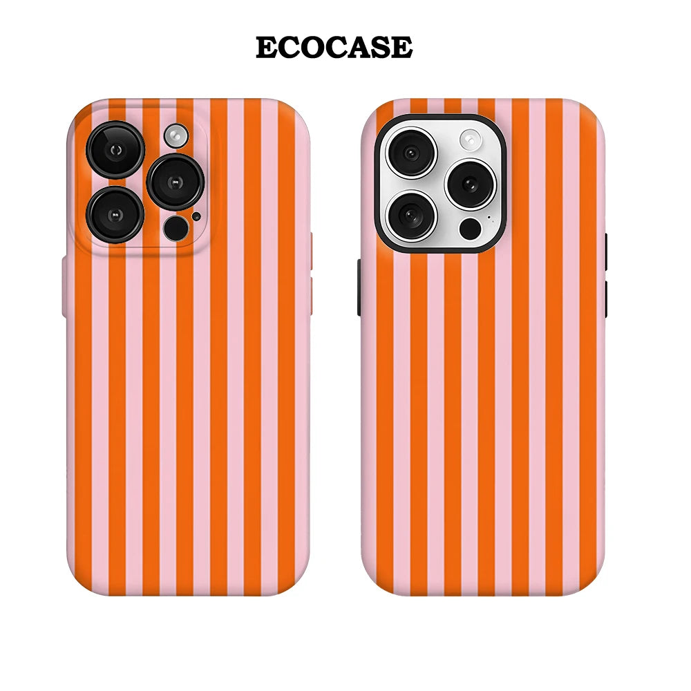 Bold Orange & Pink Stripes IPhone17 Must-Haves Phone Case for IPhone 17 16 15 14 13 12 11 Pro Max Plus Double-layer Back Cover