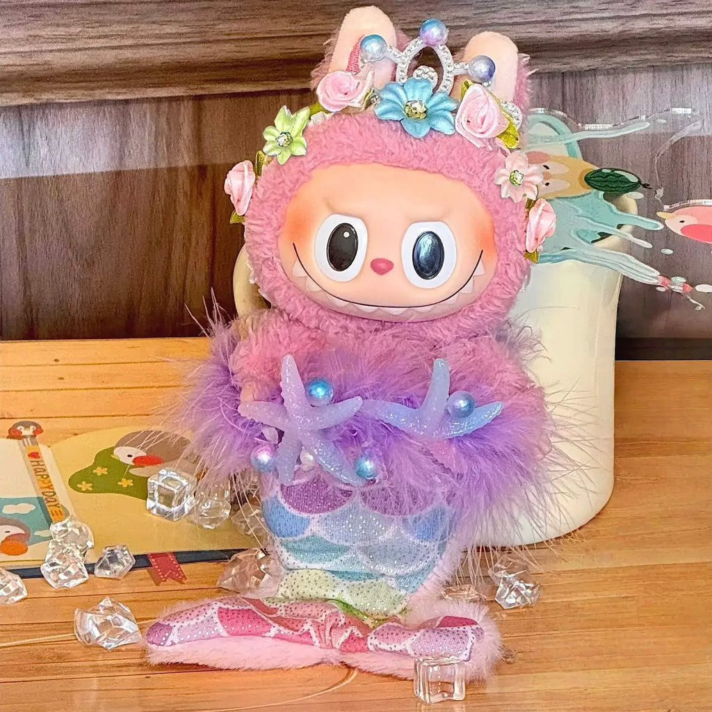 17CM Doll Clothes Mermaid Style Suitable for Labubu Accessories Doll Clothes Dress Humanoid Doll Costume Game Girl Gift