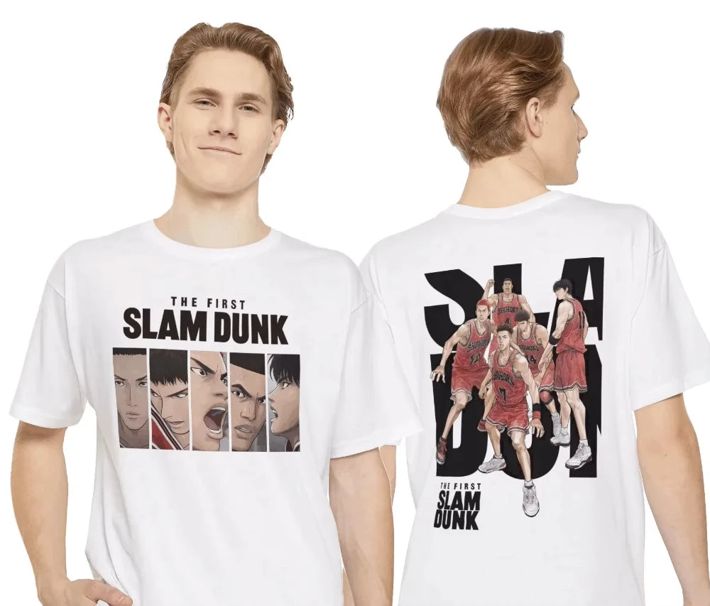 2025 Summer Anime Slam Dunk Print T-Shirt Men's Oversized Japanese Manganese Women Short Sleeve Fast Shipping Cotton T Shirt