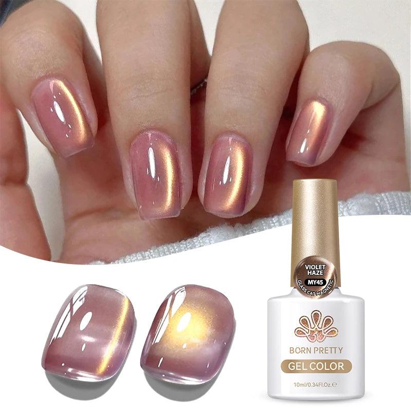 BORN PRETTY 10ml Pink Water Light Cat Magnetic Gel Polish Spaking Glitter UV LED Soak Off Gel Varnish Crystal DIY Manicure