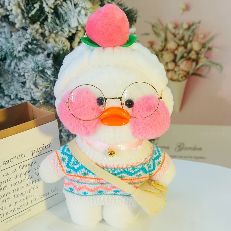 30cm Kawaii Lalafanfan Duck Plush Toy Cartoon Lalafanfan Duck Doll Soft Stuffed Animal Plushie Birthday Gifts For Girl Children