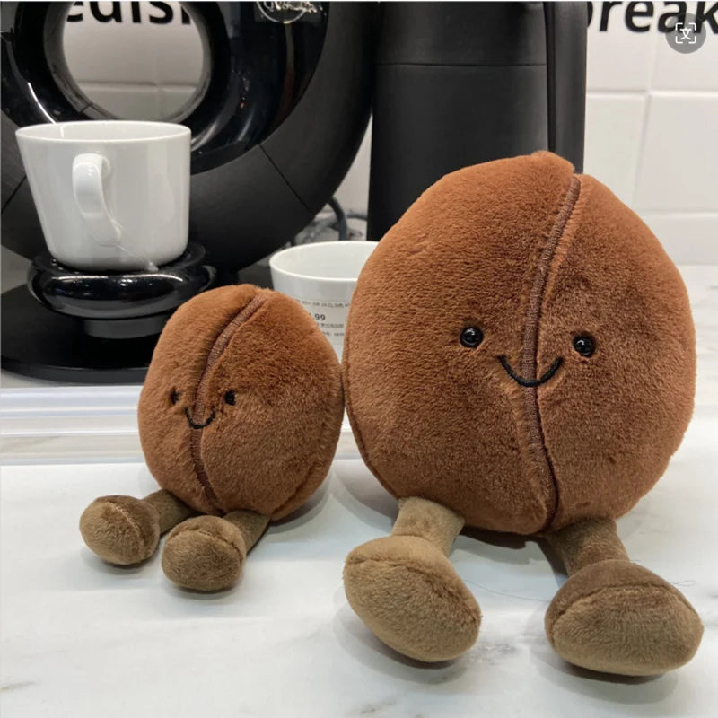 Jellycat Fashion Cute Coffee Bean Doll Stuffed Anime Coffee Food Plush Toy Cartoon Soft Plushies Home Table Decorations
