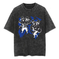 Anime Demon Slayer Shinazugawa Sanemi Cool Printed T-shirt Women Tshirts Vintage Washed Cotton Tee Harajuku Gothic Men T Shirt