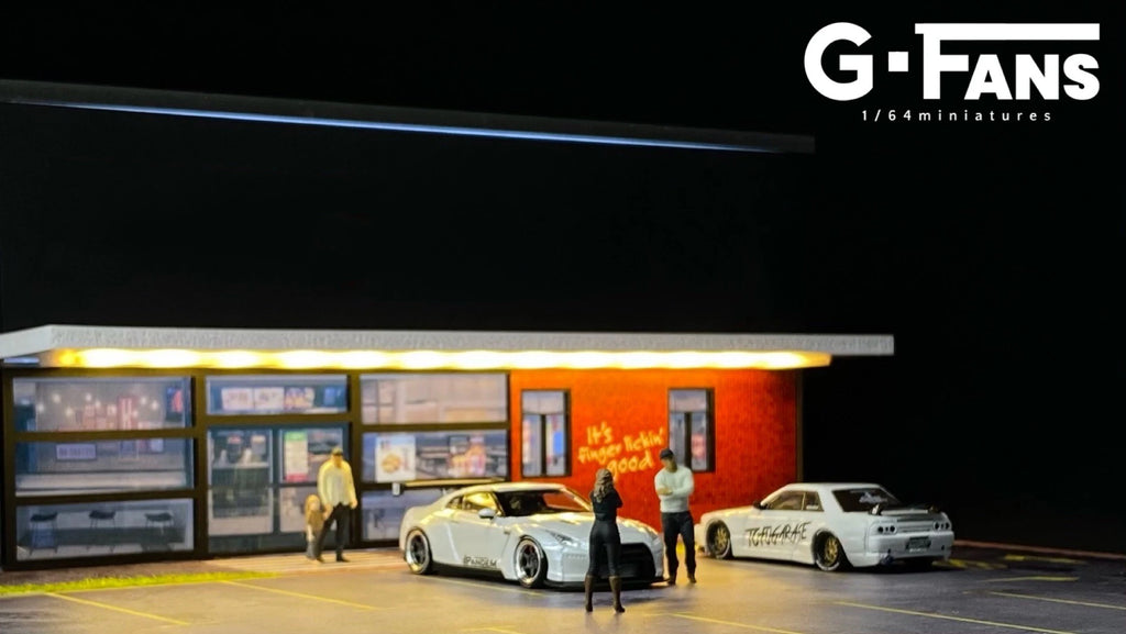 GFans NEW 1:64 Scale Diorama Car Garage Model Parking Lot for Display Gifts Scene Collection Display Car Assembly Scenes Toy