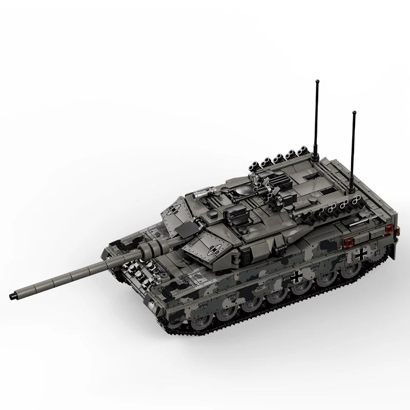 World War 2 WW2 Army Military Soldiers SWAT Leopard 2A7 Main Battle Tank Assemble Building Blocks Bricks Children's Toys Gift