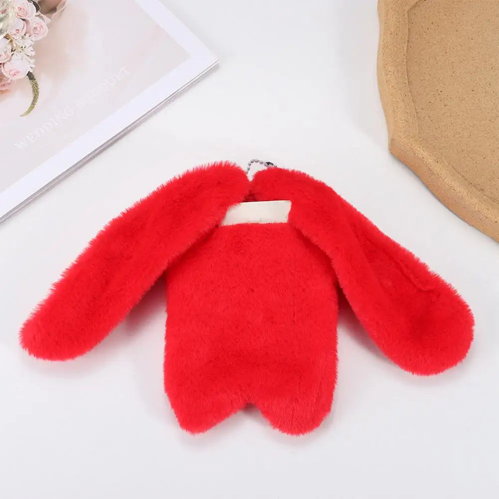 Cute Plush Photocard Case Student Card Holder Cartoon Fox Photocard Case Idol Photos Protective Cover Bag Keychain