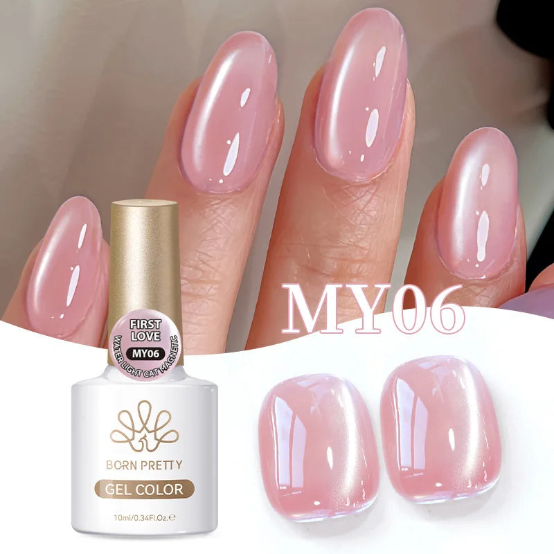 BORN PRETTY 10ml Pink Water Light Cat Magnetic Gel Polish Spaking Glitter UV LED Soak Off Gel Varnish Crystal DIY Manicure