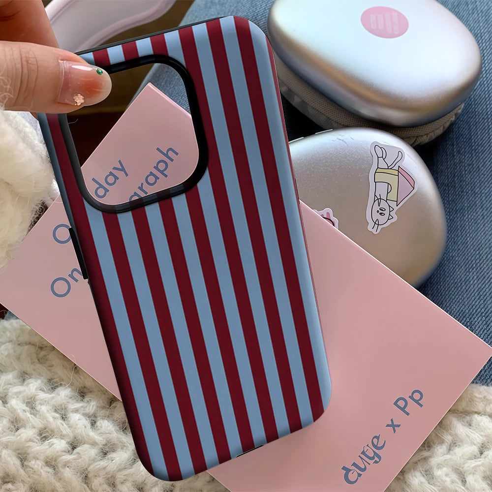 Bold Stripe IPhone17 Must-Haves Phone Case for IPhone 17 16 15 14 13 12 11 Pro Max Plus Double-layer Back Cover