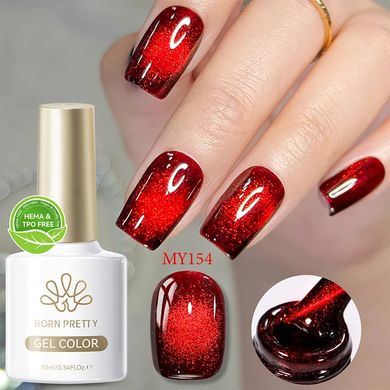 BORN PRETTY 10ml Brown Purple Black Red Cat Magnetic Gel Polish Manicure Soak Off UV Gel Nail Art Varnish Autunm Winter Nails