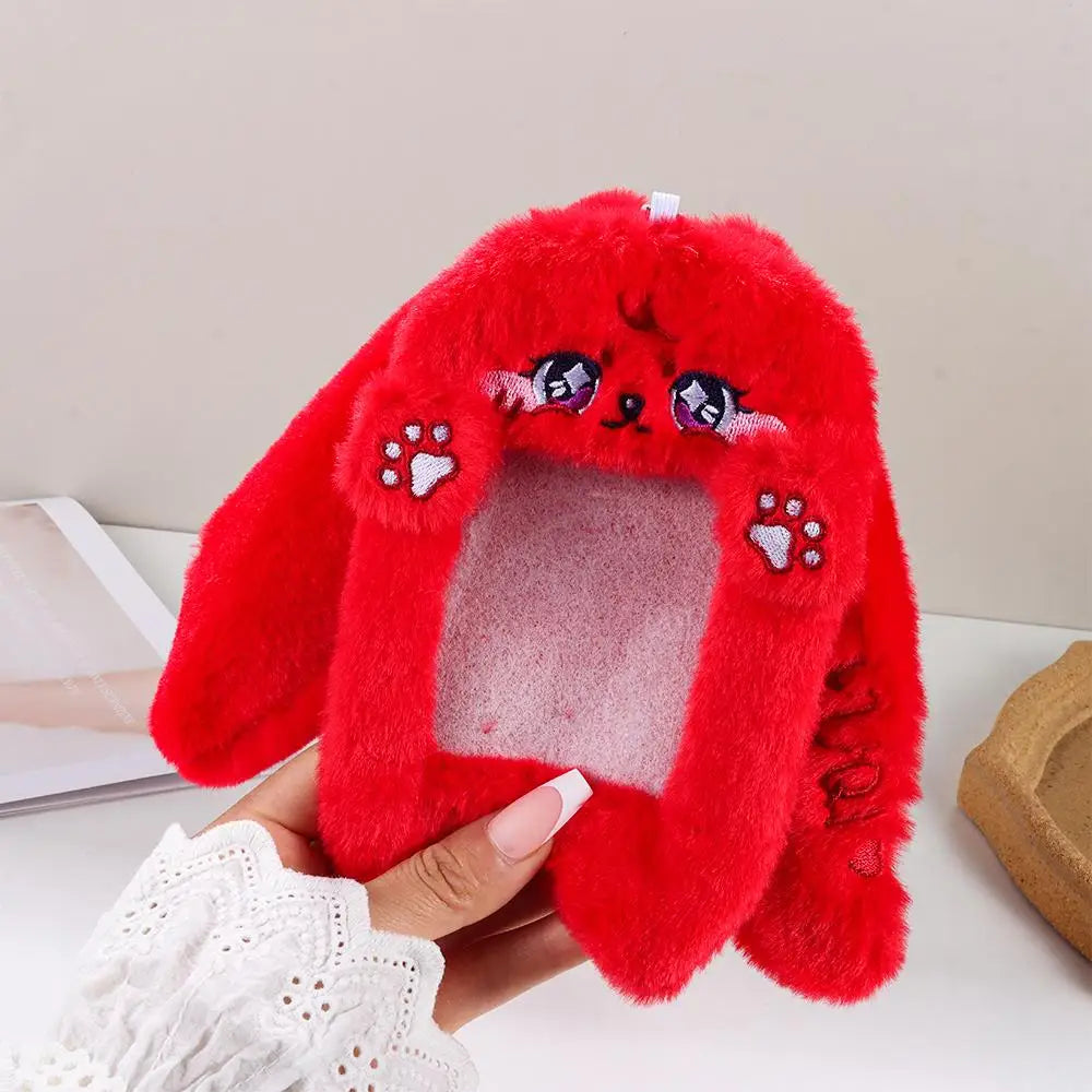 Cartoon Cute Plush Photocard Case Cartoon Bag Keychain Fox Photocard Case Student Card Holder Idol Photos Protective Cover