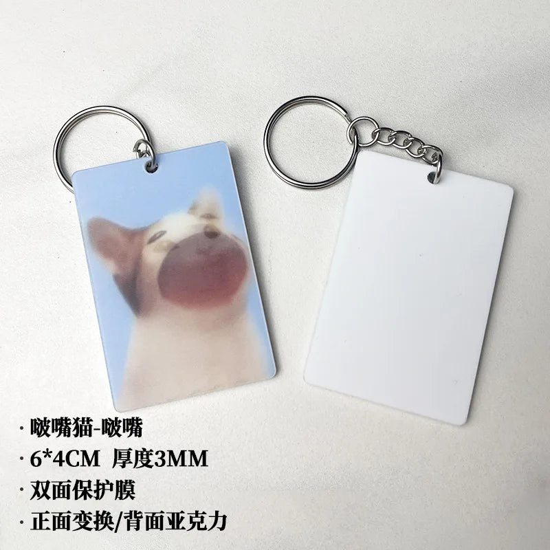 Porboo Cat Dynamic Pendant Acrylic Keychain 3d Cartoon Creative Pop Cat Hd Cute Cat Listing