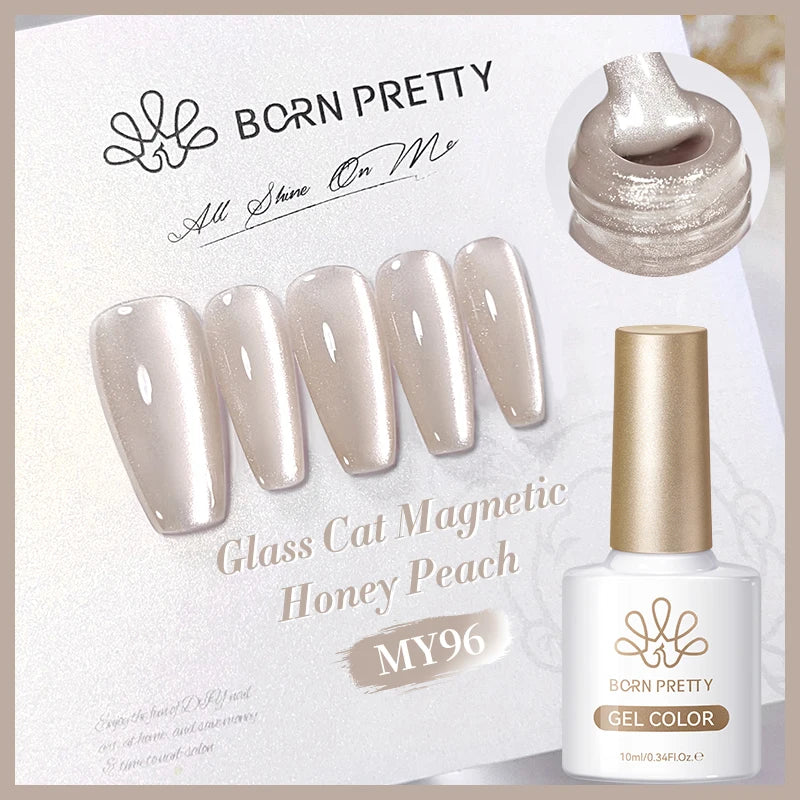 BORN PRETTY 10ml Pink Water Light Cat Magnetic Gel Polish Spaking Glitter UV LED Soak Off Gel Varnish Crystal DIY Manicure