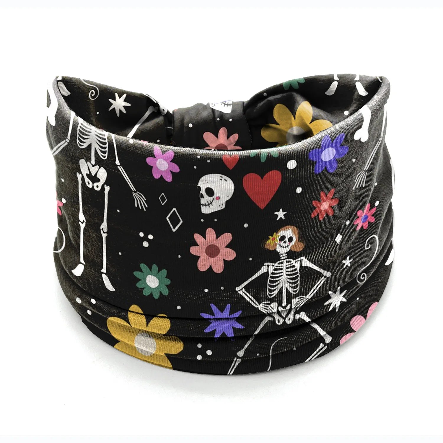 Halloween Headbands For Women Wide Turban Dress Up Costume Headwraps Pumpkin Spider Web Bad Skeleton Hair Band