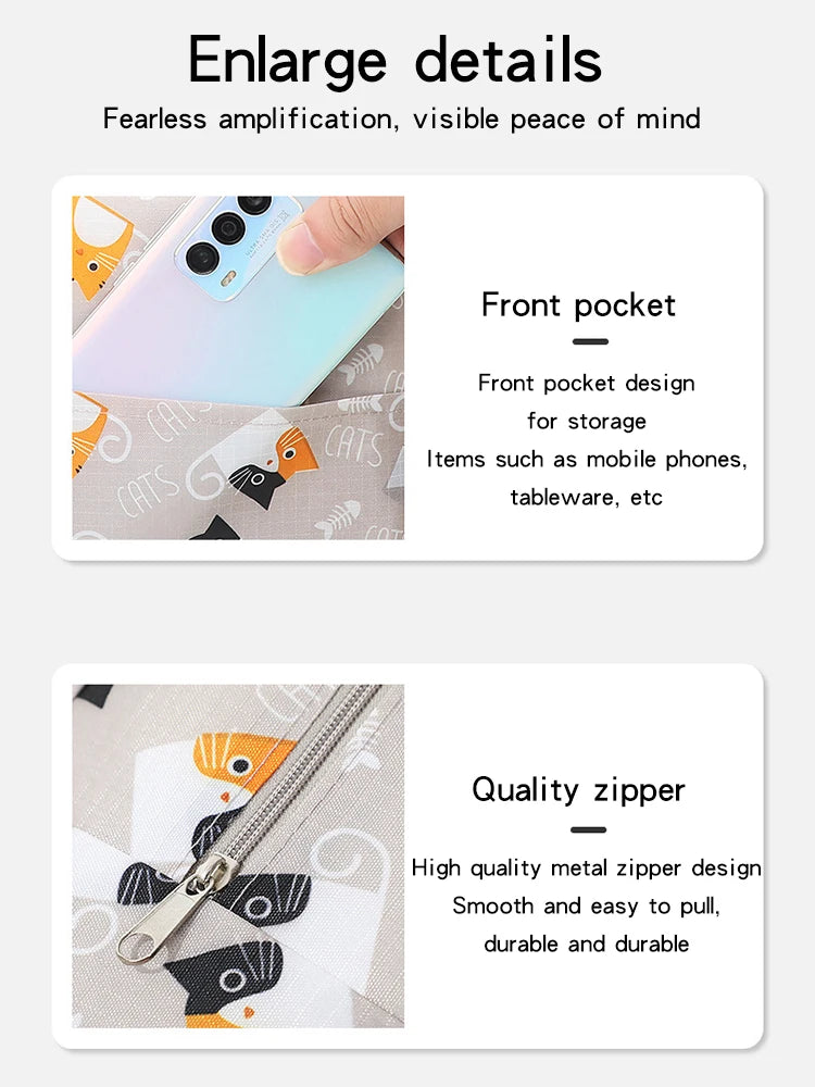 1PC Portable Lunch Bags Thermal Insulation Lunch Box Storage Bag Children's School Lunch Box Bag Picnic Storage Large Capacity