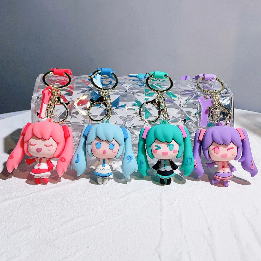 Hatsune Keychain Creative Cartoon Beauty Doll Bag Pendant Car Key Chain Ring Gift