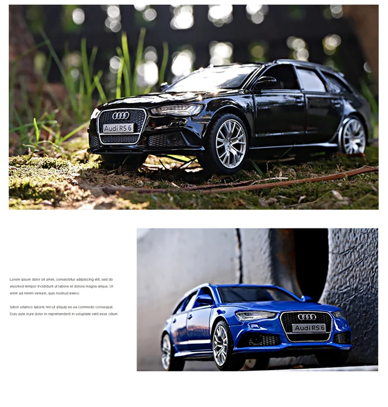 1:36 RS6 Station Wagon Car Model Alloy Diecasts Toy Vehicles Car Metal Model High Simulation Pull Back Collection Childrens Gift