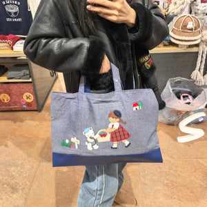 Handbag Girl Rabbit Embroidered Tote Bag 780465/780436 32*43cm 100% Cotton High Quality Shopping Bag