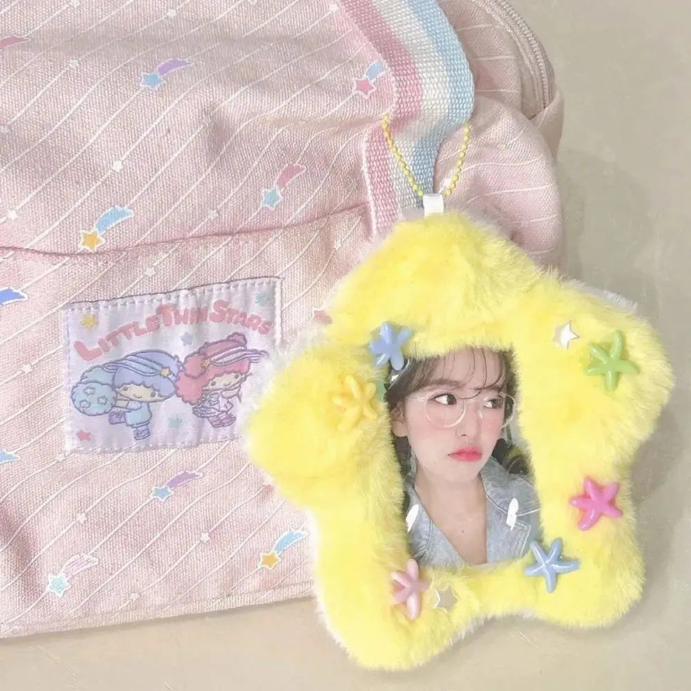 Cute Bag Keychain Plush Photocard Case Cartoon Bag Keychain Fox Photocard Case Idol Photos Protective Cover Student Card Holder
