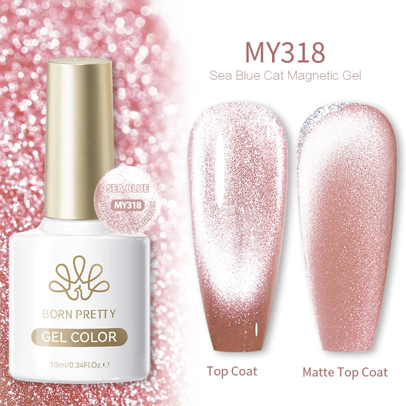BORN PRETTY 10ml Auroras Glitter Cat Magnetic Gel Nail Polish Jelly Glass Bead Semi Permanent Soak Off UV LED Varnish Manicure