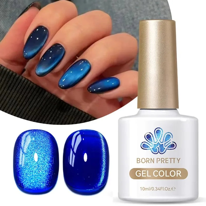 BORN PRETTY 10ml Dark Brown Red Glass Bead Cat Magnetic Gel Nail Polish Semi Permanent Soak Off UV LED Varnish Nail Art Salon